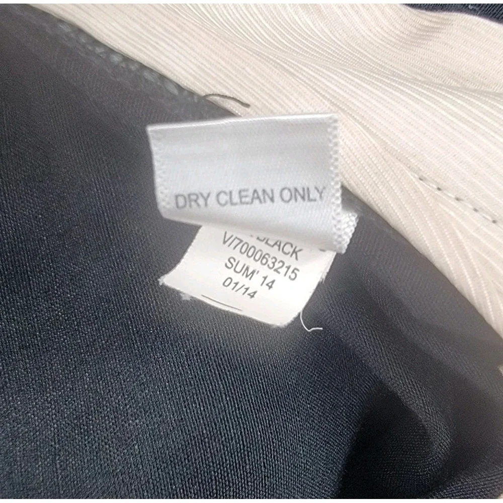 Banana Republic Womens Pants Linen Wide Leg High Rise Trousers Size 14 Black